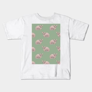 Sphynx Cat Pattern Vintage Retro Style Edit Kids T-Shirt